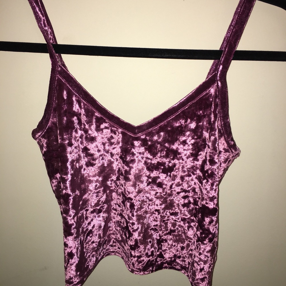 SOLD Urban Outfitters Pink Velvet Crop Top